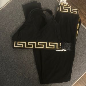 Versace leggings size 1 with bralette size 2 gently used authentic as set